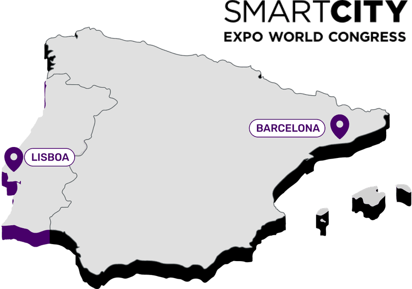 Mapa Lisboa e Barcelona